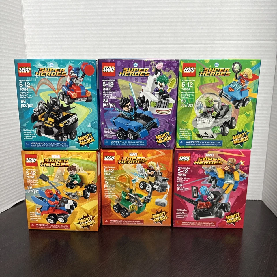LEGO DC y Marvel Comics Super Heroes Mighty Micros LOTE - 6 juegos 76092, 76089, etc. Foto 1 de 1