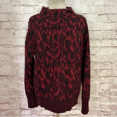 Immagini Mohair шерсти Mohair леопард печать вязаный свитер красный размер маленький - Изображение 1 из 4