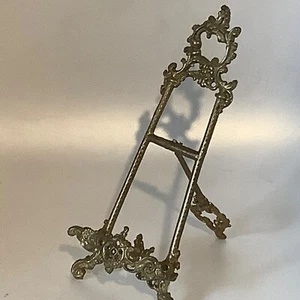 Vintage Brass Ornate Easel Picture Plate Holder Display Photo Stand - Picture 1 of 5