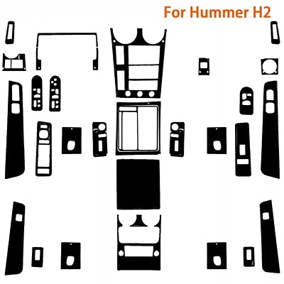 Kits de 40 piezas negro brillante para piano accesorios completos adornos interiores para Hummer H2 03-07 Foto 1 de 4