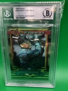 1994 Topps Finest Danny Tartabull Signed Card BAS Beckett Authentic Auto Yankees - Picture 1 of 2