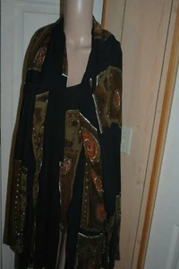 Southwest Indian Foundation 3 pezzi giacca blusa, gonna nera con toppe oliva - Foto 1 di 8