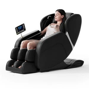 Black Full Body 3D Zero Gravity Massage Chair Recliner LCD Touch Screen Bluetoot - Picture 1 of 12