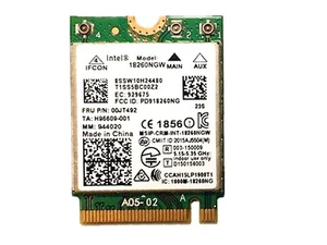 Lenovo 00JT492 Intel Wireless-AC 18260NGW LC NGFF M.2 Bluetooth WiFi WLAN Car... - Picture 1 of 2