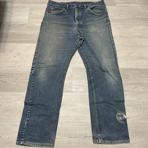 Vintage Lee Riders Blue Jeans Denim 80s Black Tag Men’s 38x32 Med Wash Distresse - Picture 1 of 15