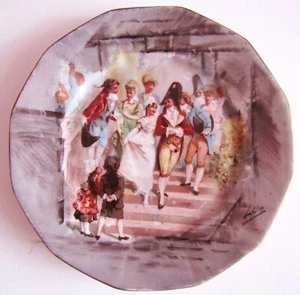 TELLER LIMOGES Art Deco - DEKOR DAMEN ROMANTISCH - SIGNIERT LUC - BRP - 24 CM   - Bild 1 von 2