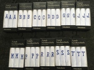 5 Herren Taschentücher Mit Initialen | Baumwolle Mit Satin Border | Bestickt | Geschenkbox