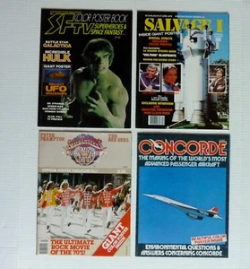Vintage Lot 4 Poster Book Magazines SFTV #1 Hulk + #4 + Sgt Peppers + Concorde - Picture 1 of 19