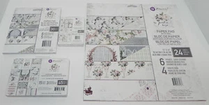 LOT PRIMA POETIC ROSE PAPER PAD PINK FOIL 12X12 6X6 JOURNALING CARDS 4X6 3X4 - Picture 1 of 5