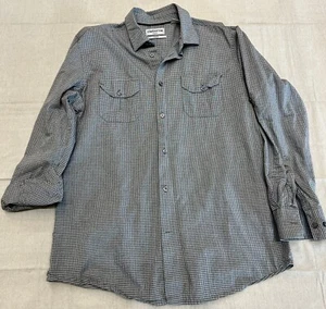 Claiborne Hemd Herren Schwarz Grau Gingham Knopfleiste Langarm Slim Fit Stretch L - Bild 1 von 7