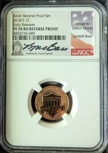 ⭐SALE!⭐2018-S Silver Reverse Proof Set Early Release 1c NGC PF70 RD Lyndall Bass - Picture 1 of 4