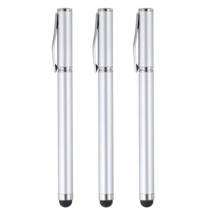 3pcs Ballpoint Pen with Stylus Tip 2 in 1 Rubber Stylus Pens, Silver - Zdjęcie 1 z 8