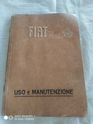 FIAT  520  LIBRETTO Manuale USO MANUTENZIONE originale 1928 - Immagine 1 di 4