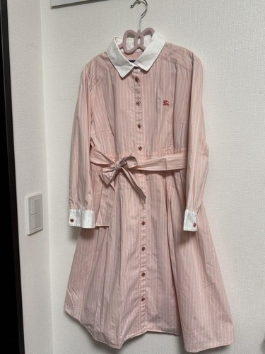 Abito Camicia Burberry Blue Label Cotone Raccolto 38 Blu Femminile Oxford