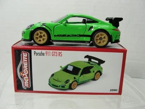 Majorette Deluxe Cars Porsche 911 GT3 RS in verde 1/64 pressofuso con pneumatici in gomma - Foto 1 di 4