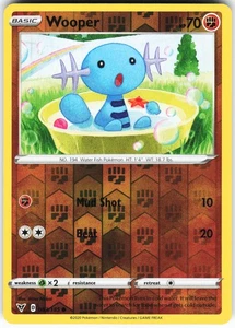 Wooper 083/185 Pokemon SWSH04: Vivid Voltage Reverse Holo Common LP - Picture 1 of 2