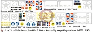 Peddinghaus 1/35 Sherman Tank Marcature delle Forze Francesi Libere 1944-1945 n.3 2047 - Foto 1 di 1