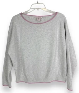 Victoria’s Secret Pullover Maglione Donna Grande Ricamato Casual Grigio - Foto 1 di 6