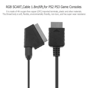 1.8m RGB SCART Cable TV AV Connection Game Cord Wire for PS PS2 PS3 Game Console - Picture 1 of 5