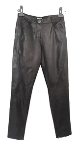 NUEVO PANTALÓN Philosophy de Alberta Ferretti Cordero Mantequilla Cuero Más Suave Talla 2 $995 - Imagen 1 de 8