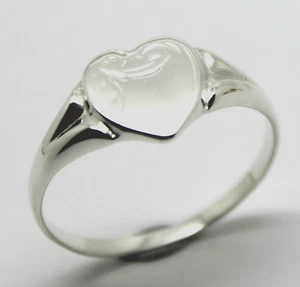Size U New Genuine Large Sterling Silver Heart Signet Ring 265 *Free Post - Picture 1 of 8