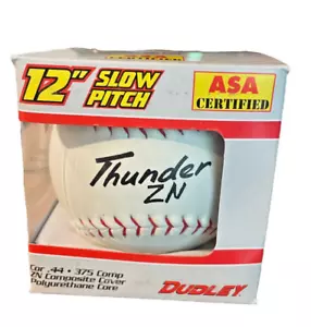Dudley 12 inch ZN Thunder Slow Pitch Leather .44 ASA Certified Softball New - Picture 1 of 8