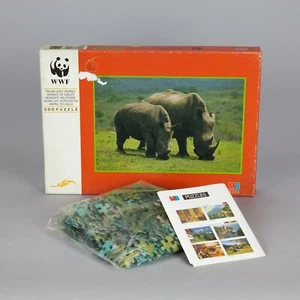 Puzzle MB 500 pz WWF “Animali selvaggi - Rinoceronte bianco” SIGILLATO 1988 - Foto 1 di 5