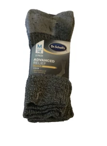 DR SCHOLLS MENS ADVANCED RELIEF SOCKS 2 PAIR SIZE 7-12 POLYESTER CREW NON BIND - Picture 1 of 3