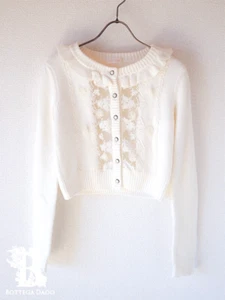 🌹LIZ LISA🌹 Knitted Cardigan Dress Floral Bijou Off White Japan G363 - Picture 1 of 6