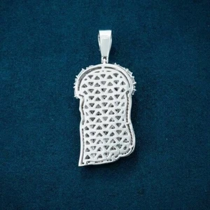 Moissanite Jesus Pendant 925 Sterling Silver Beautiful Round Moissanite pendant - Picture 1 of 2