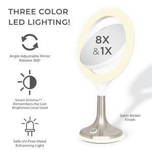 Zadro Mood Therapy Specchi Trucco Luce LED con Ingrandimenti 8X/1X e 5500K - Foto 1 di 18