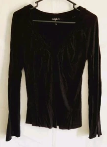Camiseta negra manga larga Daisy Fuentes para mujer S - Imagen 1 de 13