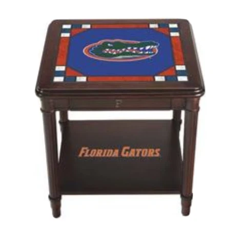 Florida Gators Wood End Table With Logo Glass Top & Matching Lamp, Danbury Mint Cover