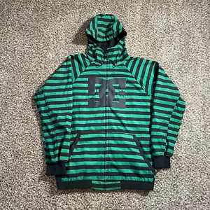 DC Snowboard Jacket Size L Striped Hoodie Waterproof - Pre-Owned - Picture 1 of 14