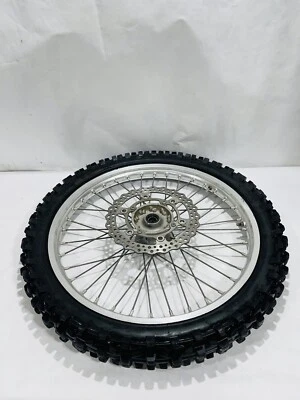 2006 Kawasaki KX250F KX450F OEM estoque pneu de roda dianteira completo 21x1,60 prata - Imagem 1 de 4