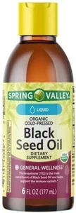 Organic Cold-Pressed Black Seed Oil Spring Valley Liquid Dietary Supplement 6 oz - Picture 1 of 1