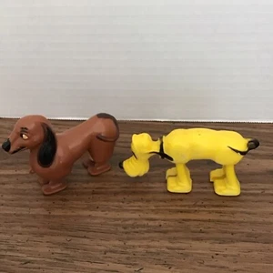Ramp Walker Disney Pluto Dog 1950s & Dachshund Vintage Toy Hong Kong - Picture 1 of 5