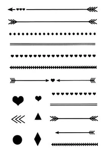 CLEAR STAMPS Stempelset Stempelmotiv Pfleile und Linien selber machen 18 Motive - Bild 1 von 1