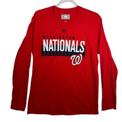 Majestic Camiseta de Béisbol de los Nacionales de Washington Manga Larga MLB Fan Gear M Foto 1 de 4