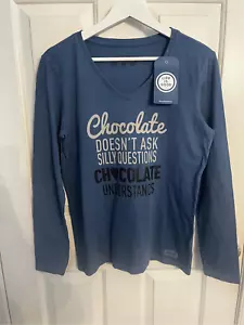 Camiseta trituradora manga larga Life Is Good Blue Chocolate Doesn’t Ask Questions talla - Imagen 1 de 6