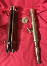 Antique Telescope with Tripod Vintage Brass décor Table Top Wooden Tripod