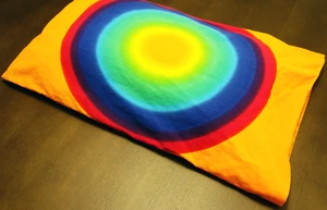 IKEA Blimp Tie Dye Cotton Orange Blue Green Yellow Pillowcase - Nice Retro VHTF - Picture 1 of 10
