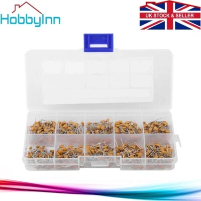 HOBBYINN Condensadores de viruta de cerámica 500 piezas 0.1uF-10uF 50V MLCC kit surtido DIP monolítico
