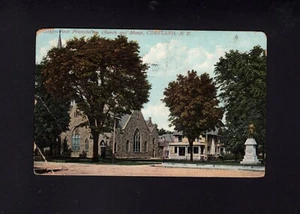 Cortland, New York First Presbyterian Chrch & Manse 1909 - Picture 1 of 2