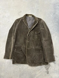 J.Crew Mens Sport Coat Blazer 3 Button Brown Corduroy Cotton Size Medium Pockets - Picture 1 of 6