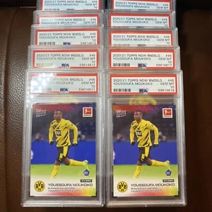 (10)PSA 10 2020/21 Topps Now Bundesliga Youssoufa Moukoko 1st Rookie RC Gem Mint - Picture 1 of 2