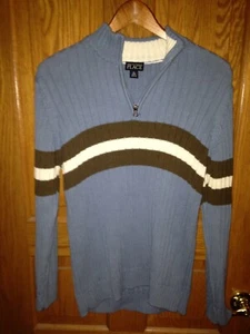 CHILDRENS PLACE BOYS MOCK TURTLENECK ZIP SWEATER XL 14 LIGHT BLUE 100% HEAVY COT - Picture 1 of 2
