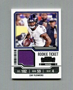 2023 Panini Contenders Zay Flowers Rookie Ticket Jersey Card #TS39 - Bild 1 von 2