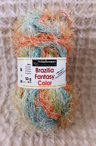 Schachenmayr Yarn Brazilia Fantasy Color #380 Blue Green Peach Tone 50 G New - Picture 1 of 7