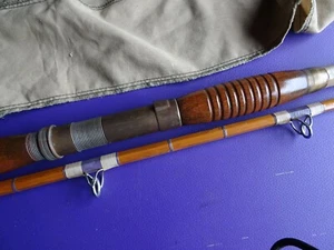 VINTAGE HEAVY SPLIT CANE BOAT ROD - Picture 1 of 8